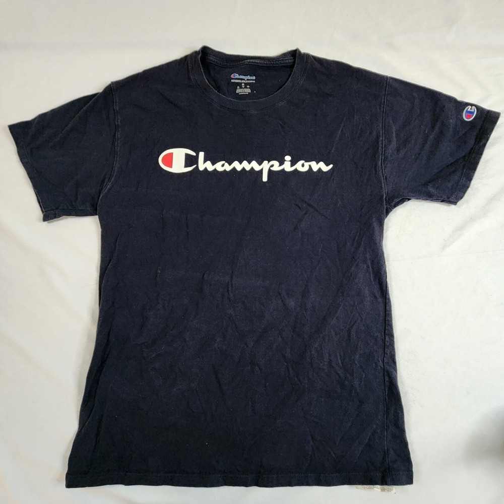 Champion Blue Short Sleeve Cotton T-Shirt Men's M